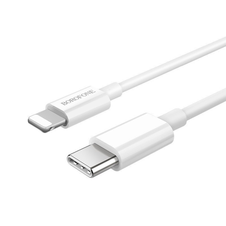Καλώδιο σύνδεσης Borofone BX36 Union PD USB-C σε Lightning 3.0A 18W Fast Charge 1μ Λευκό