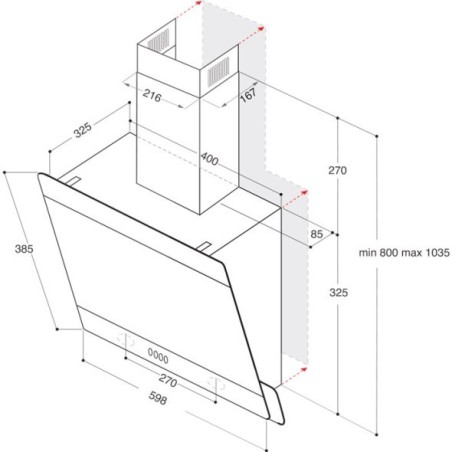 Απορροφητήρας Whirlpool WHVP 65F LM K Μαύρο 60 cm D