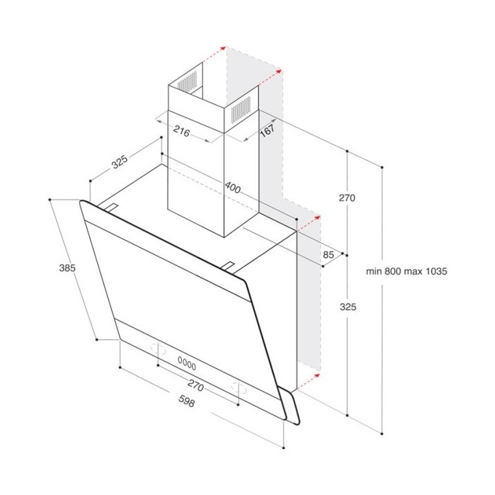 Απορροφητήρας Whirlpool WHVP 65F LM K Μαύρο 60 cm D