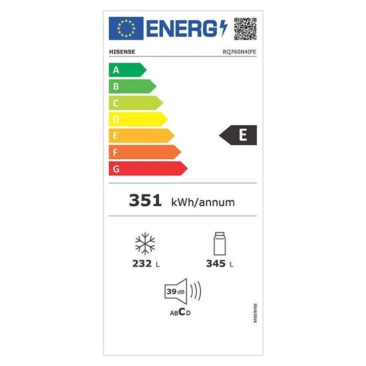 Ψυγείο Hisense RQ760N4IFE Μαύρο Ε Ψυγείο Hisense RQ760N4IFE Μαύρο Ε
