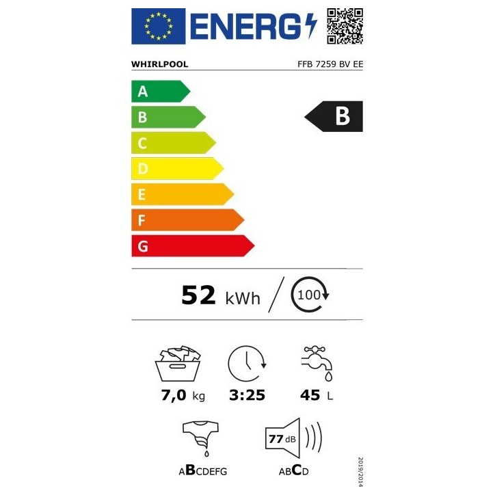Πλυντήριο Ρούχων Whirlpool FFB 7259 BV EE 7 kg