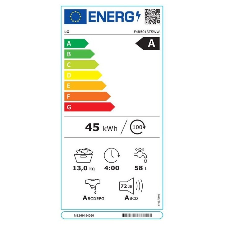 Πλυντήριο Ρούχων LG F4R5013TSWW 13 kg A
