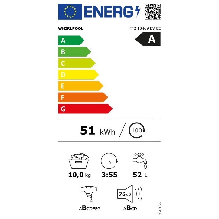 Πλυντήριο Ρούχων Whirlpool FFB 10469 BV EE 10 kg Α