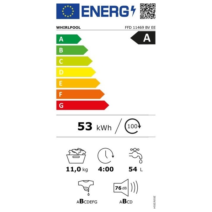 Πλυντήριο Ρούχων Whirlpool FFD 11469 BV EE 11 kg A