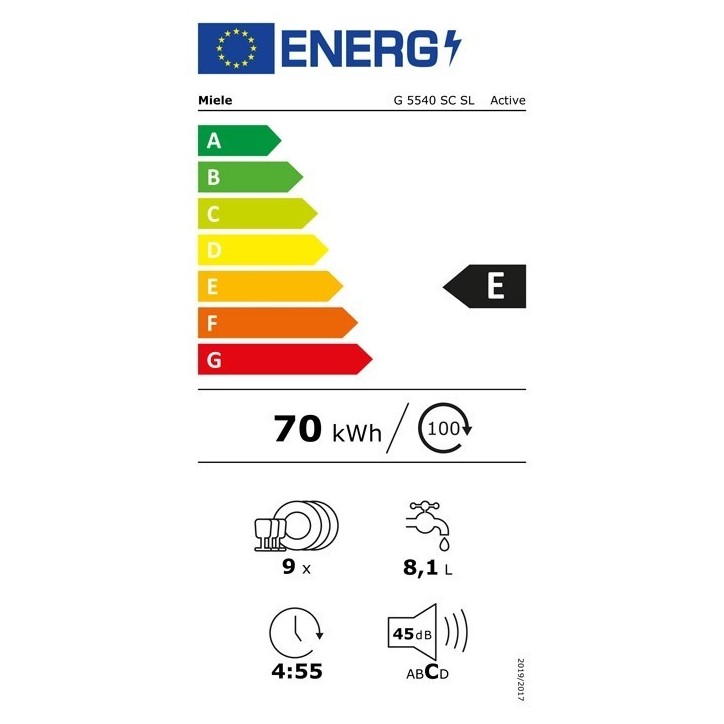 Πλυντήριο Πιάτων Miele G 5540 SC SL Active Λευκό 45 cm E