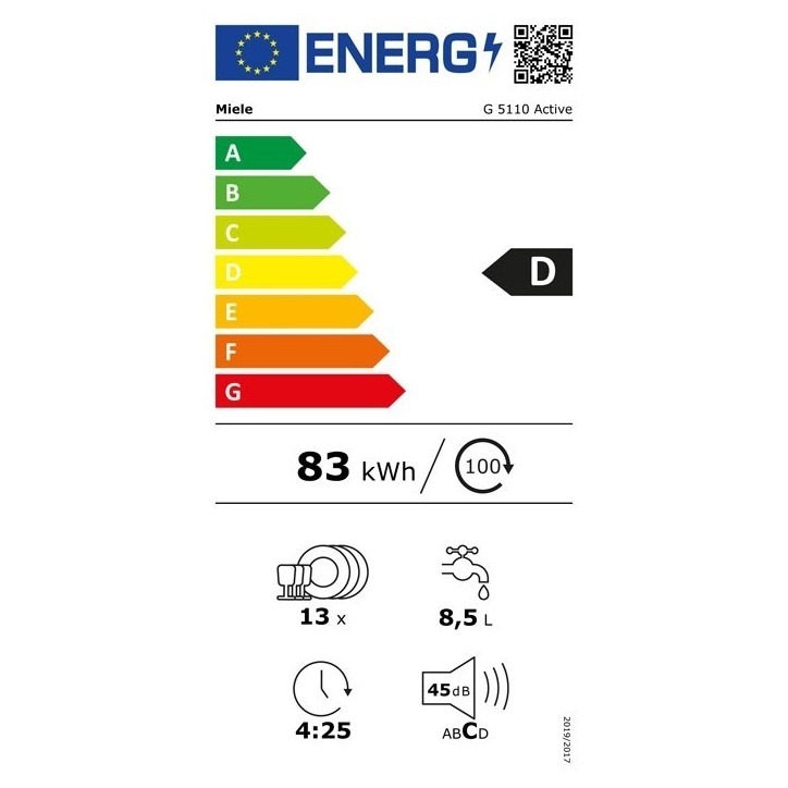 Πλυντήριο Πιάτων Miele G 5110 A Λευκό 60 cm D