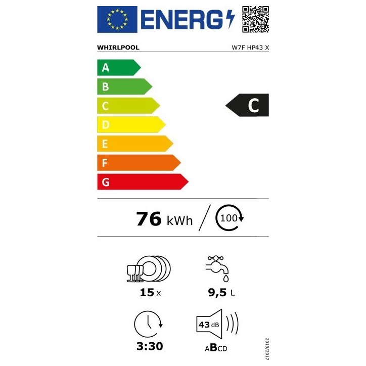 Πλυντήριο Πιάτων Whirlpool W7F HP43 X Inox C