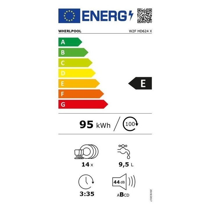 Πλυντήριο Πιάτων Whirlpool W2F HD 624 X Inox 60 cm E