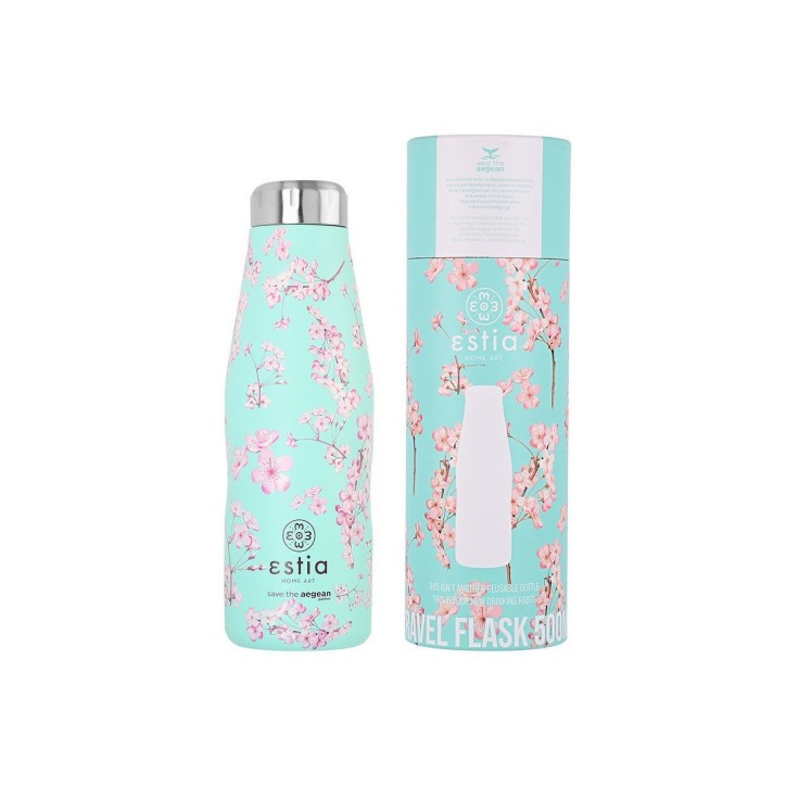 Θερμός Travel Flask Save The Aegean 500ml Blossom Green