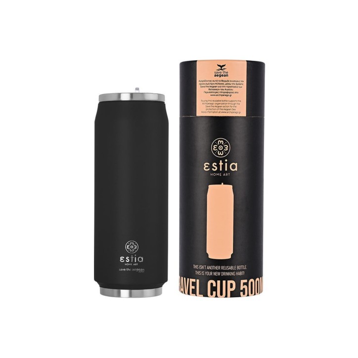 Θερμός Travel Cup Save the Aegean 500ml Midnight Black