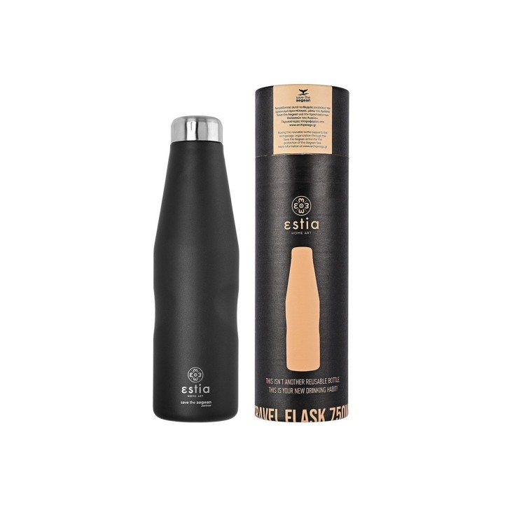 Θερμός Travel Flask Save the Aegean 750ml Midnight Black