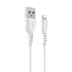 Καλώδιο σύνδεσης Borofone BX51 Triumph USB σε Lightning 2.4A 1μ Λευκό
