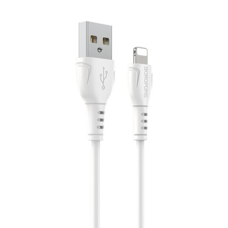 Καλώδιο σύνδεσης Borofone BX51 Triumph USB σε Lightning 2.4A 1μ Λευκό