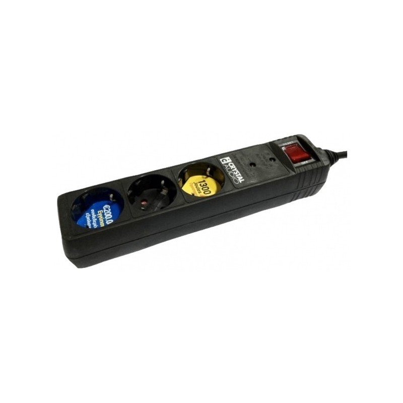 Πολύπριζο Ασφαλείας Crystal Audio CP3-1300-70 3 Θέσεων